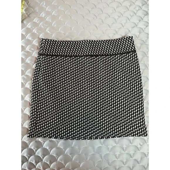 Ann Taylor LOFT Mini Skirt Wool Blend Lined Black and white size 12 Classic - Picture 5 of 6